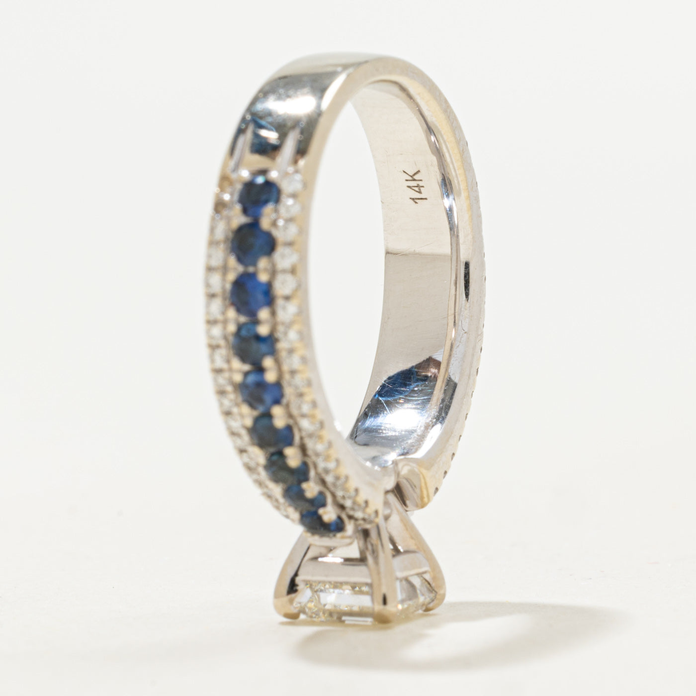 Diamond & Sapphire Engagement Ring | 1.65ctw VS1 F | SZ 6.25 |