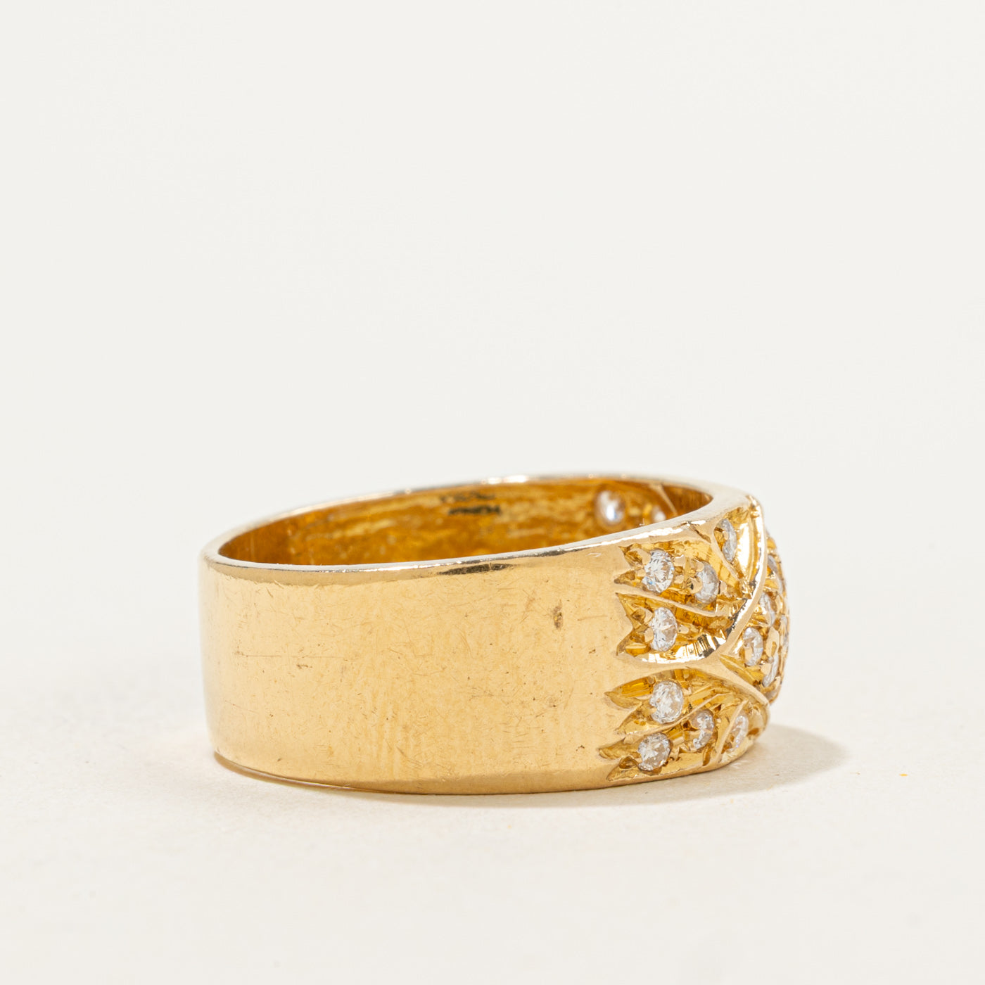 Bague large pavée de diamants | 0,50 ct | Taille 7,75 |