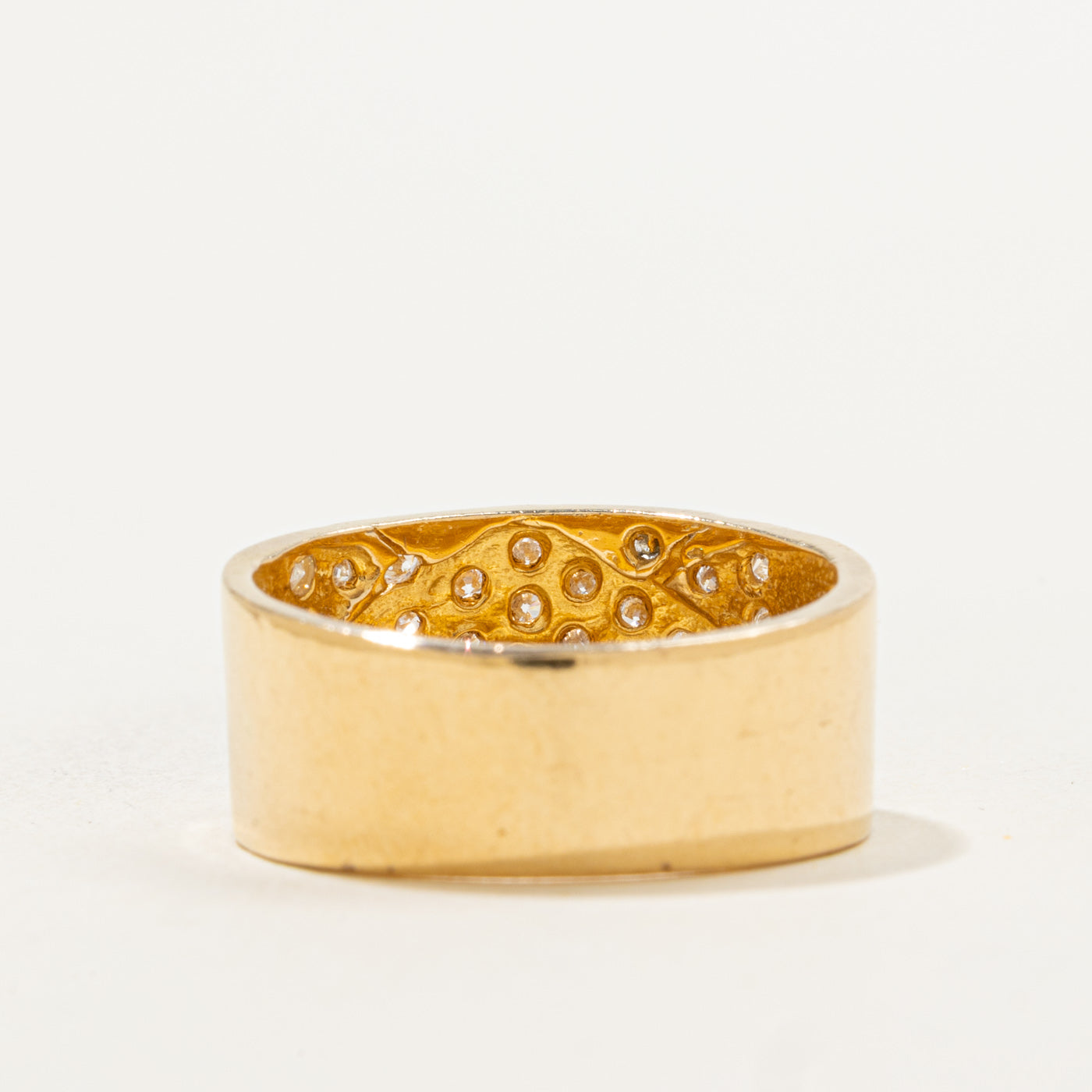Bague large pavée de diamants | 0,50 ct | Taille 7,75 |