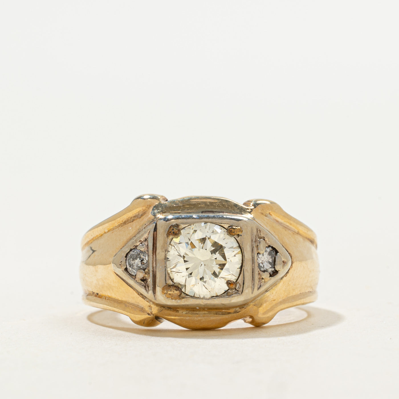 Vintage Round Brilliant Cut Diamond Ring | 1.14ctw SI1 L/M | SZ 8.5 |