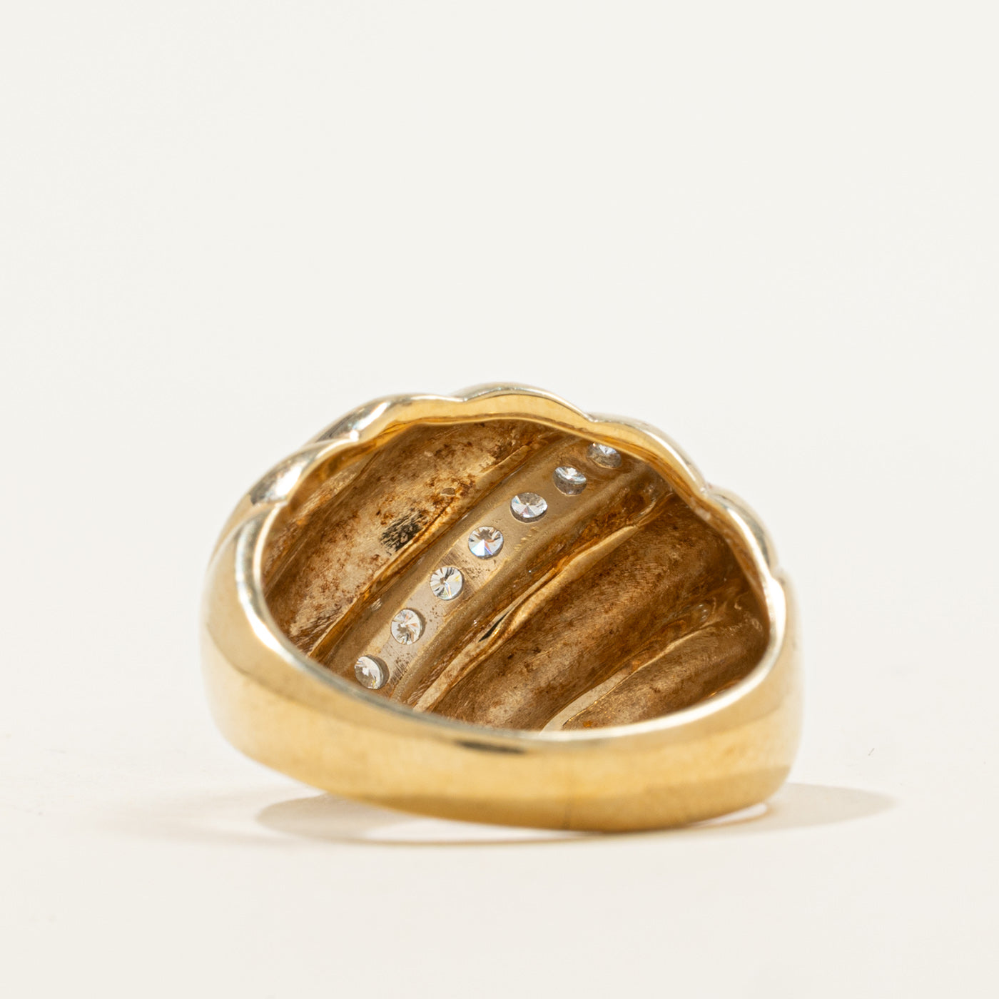 Bague croissant en diamant | 0,14 ct | Taille 6,25 |