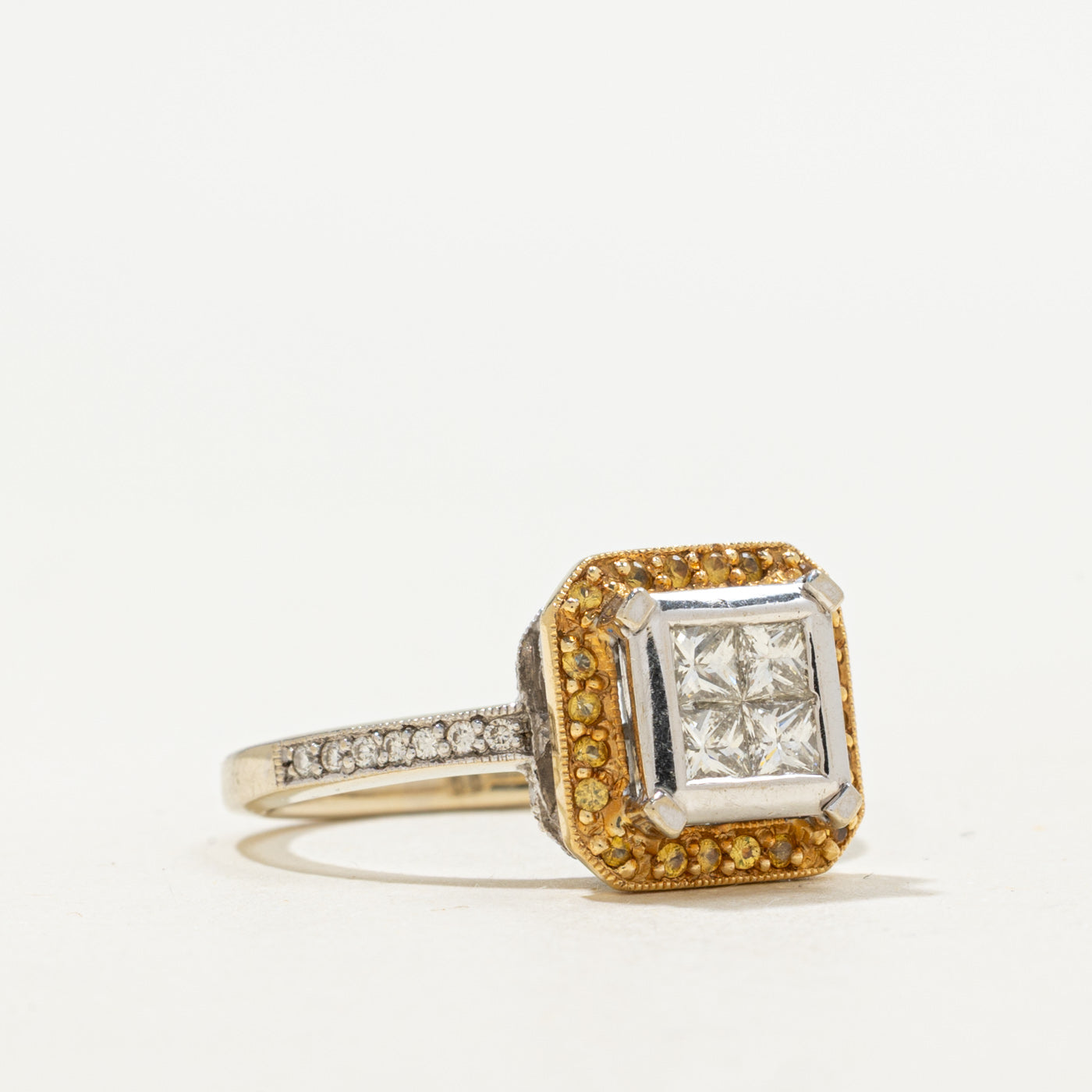 Jiliaev Jewelry' Yellow Sapphire & Diamond Engagement Ring | 0.65ctw, 0.20ctw | SZ 6.5 |