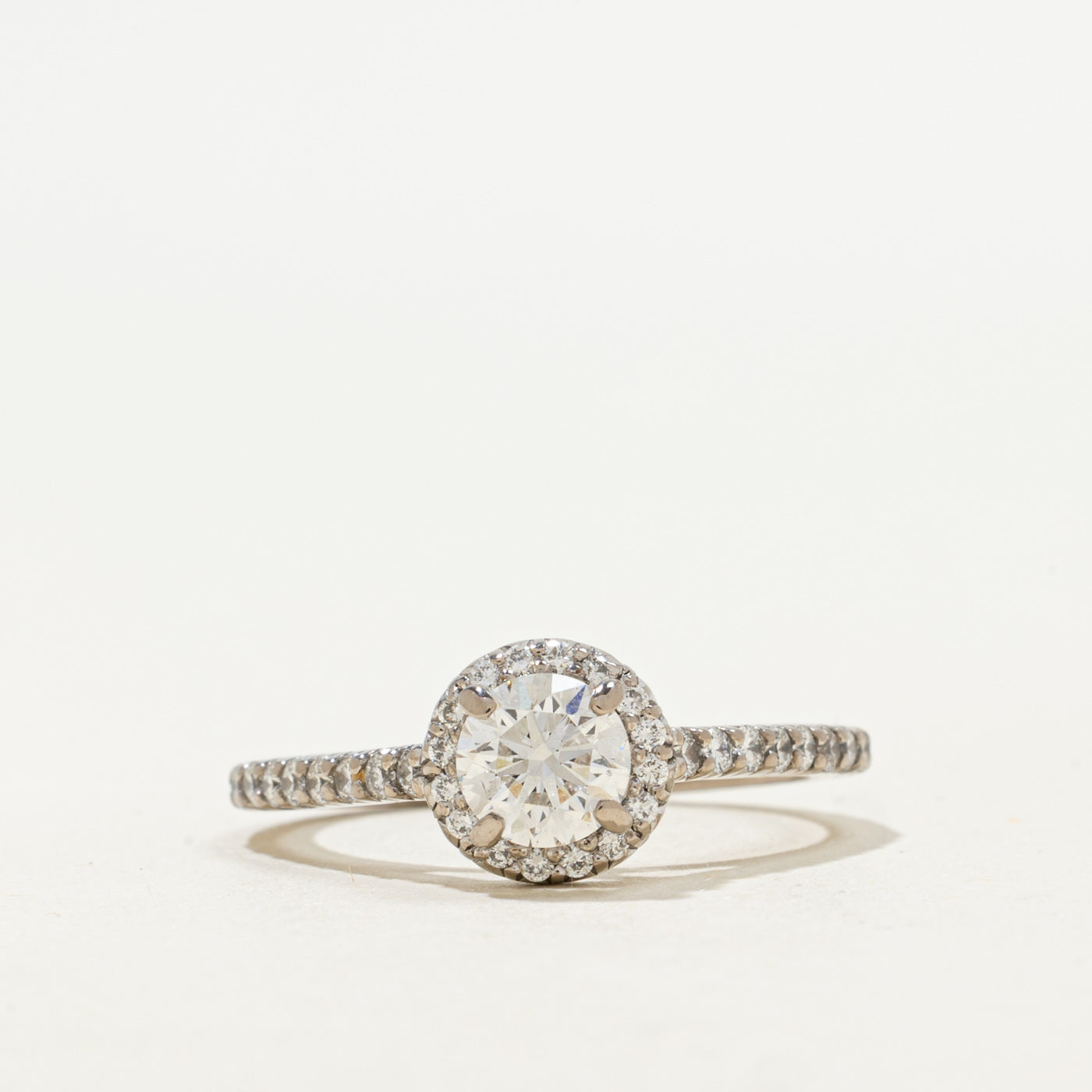 Ritani' Diamond Halo Engagement Ring | 0.65ct, 0.25ctw | SZ 7 |