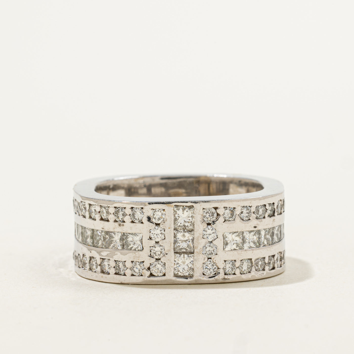 Channel Set Diamond Soft Square Ring | 2.00ctw | SZ 10 |