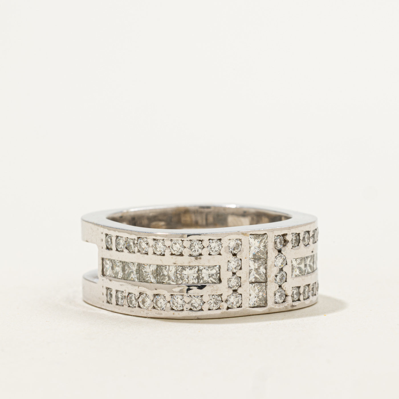Channel Set Diamond Soft Square Ring | 2.00ctw | SZ 10 |