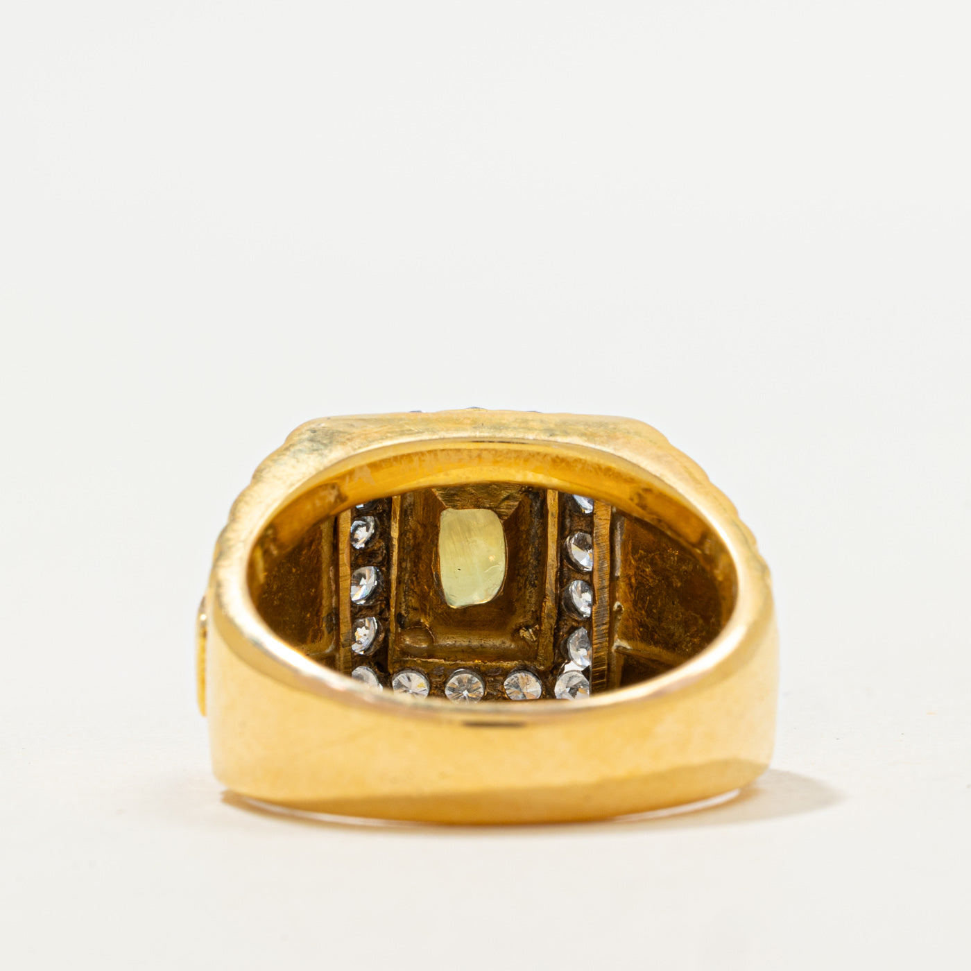 Cabochon Chrysoberyl & Diamond Ring | 1.20ct, 0.45ctw | SZ 8 |