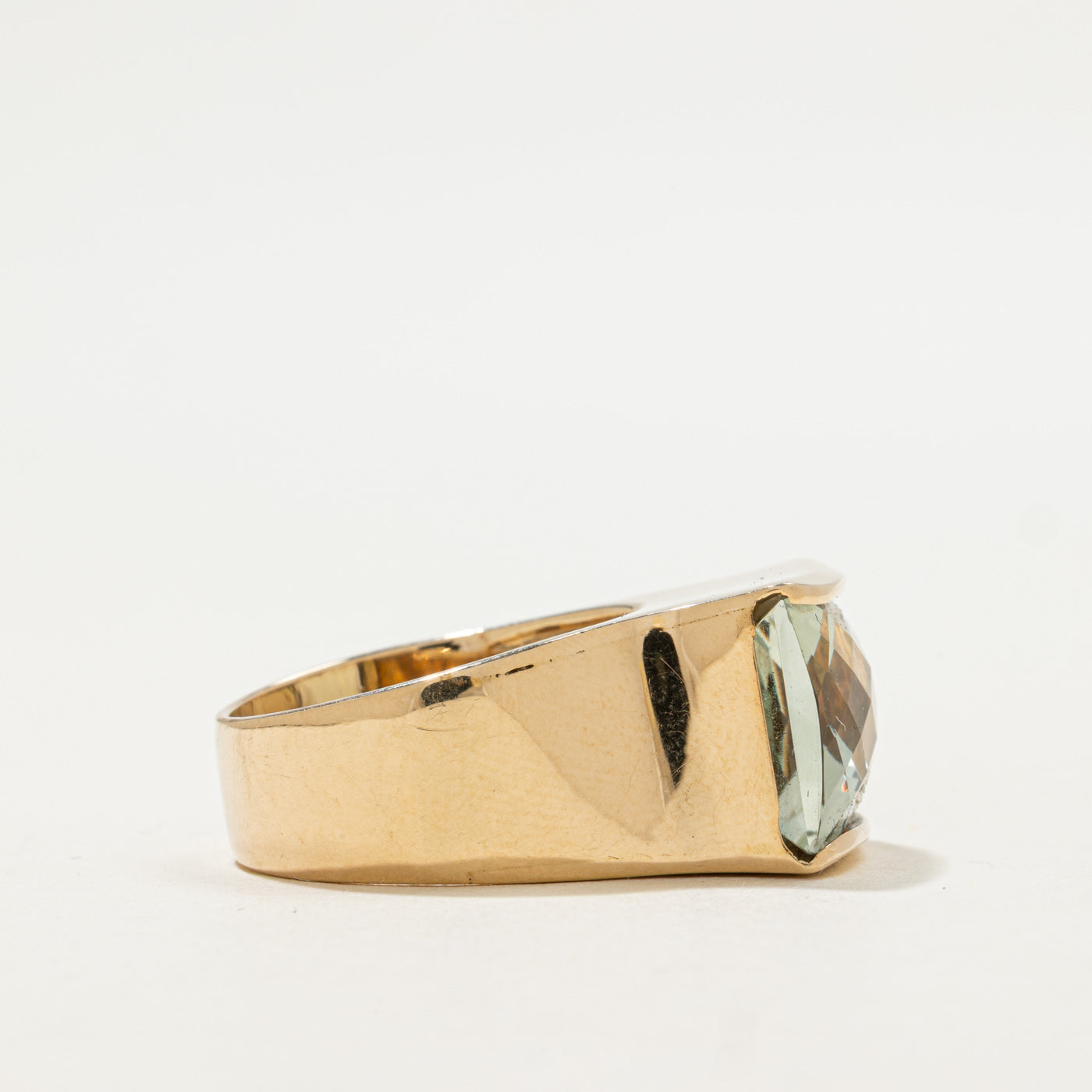 East West Checker Cut Green Amethyst Ring | 11.50ct | SZ 9.5 |