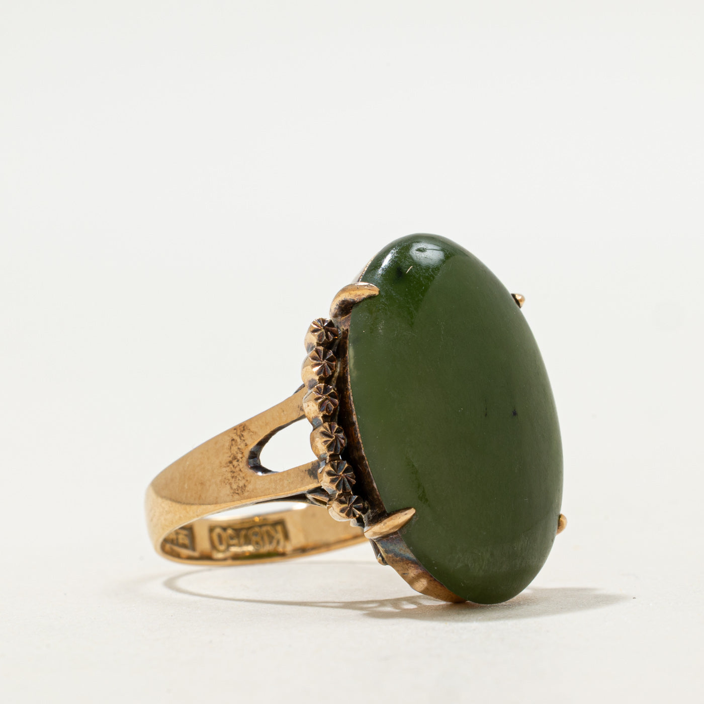 Nephrite Jade Cocktail Ring | 11.15ct | SZ 6.5 |