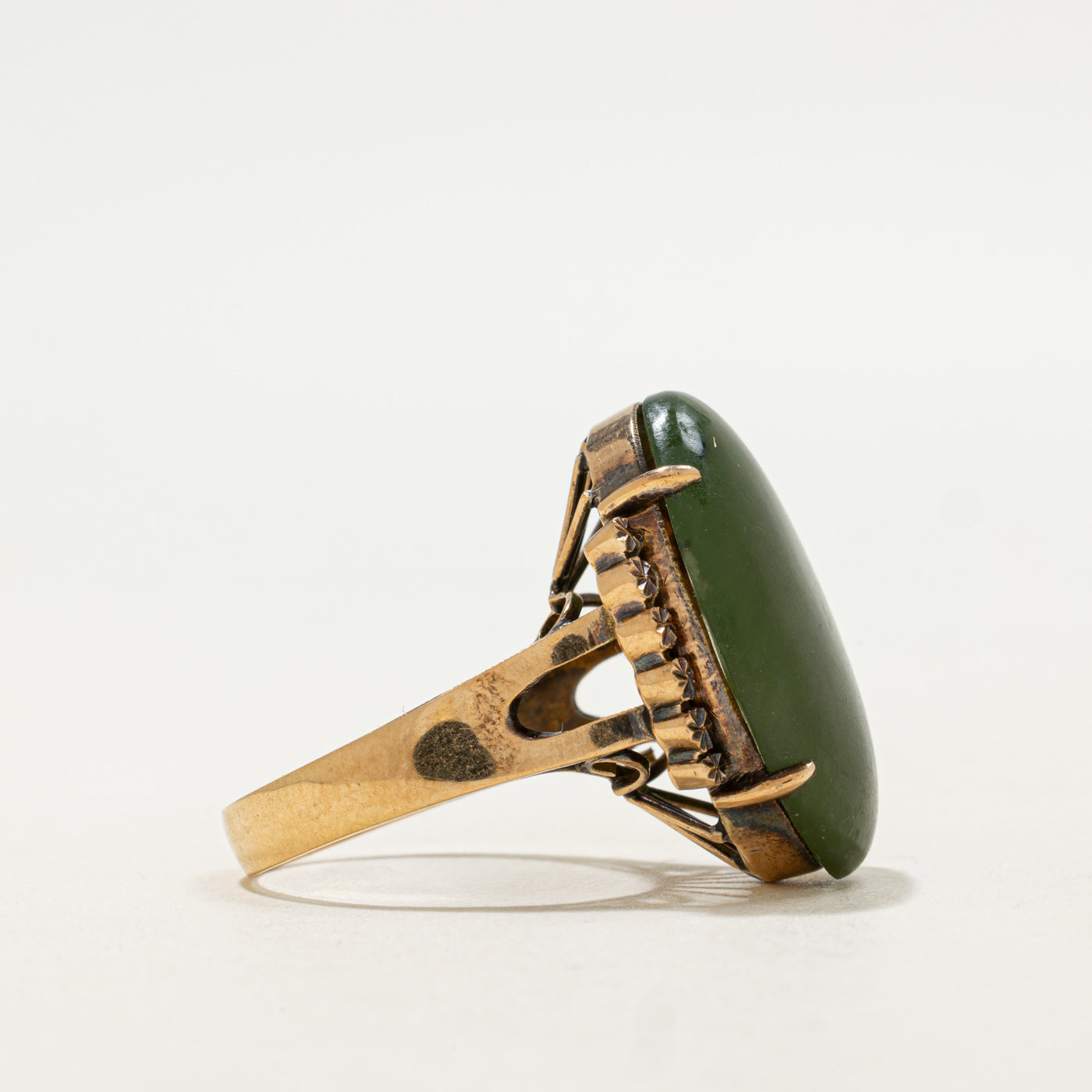 Bague cocktail en jade néphrite | 11,15 ct | Taille 6,5 |