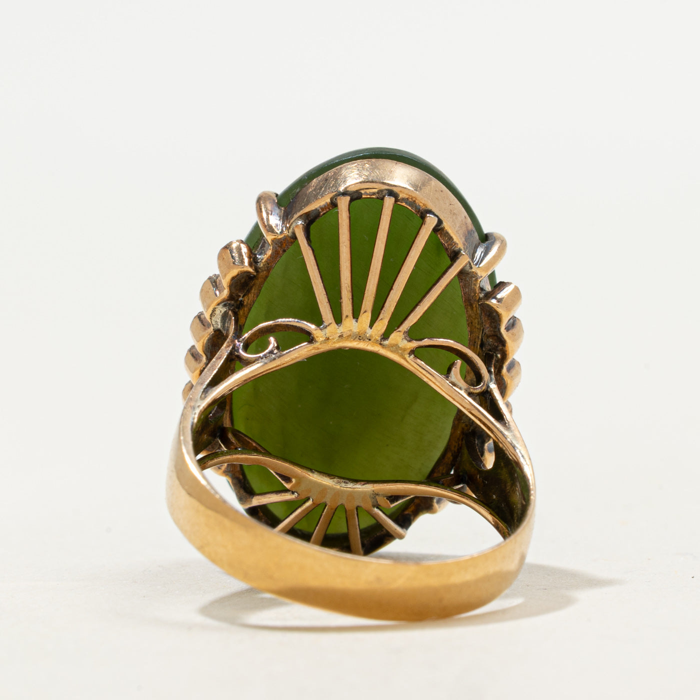 Bague cocktail en jade néphrite | 11,15 ct | Taille 6,5 |