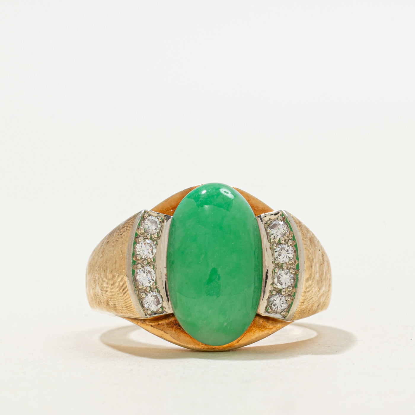 Jadeite & Diamond Cocktail Ring | 6.00ct, 0.24ctw | SZ 8.75 |