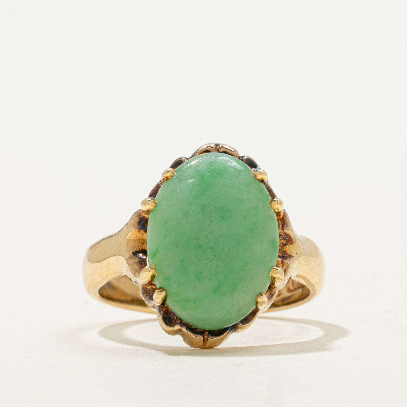Italian Jadeite Cocktail Ring | 6.50ct | SZ 10.5 |