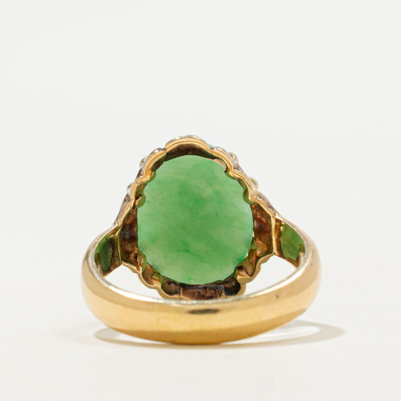 Italian Jadeite Cocktail Ring | 6.50ct | SZ 10.5 |