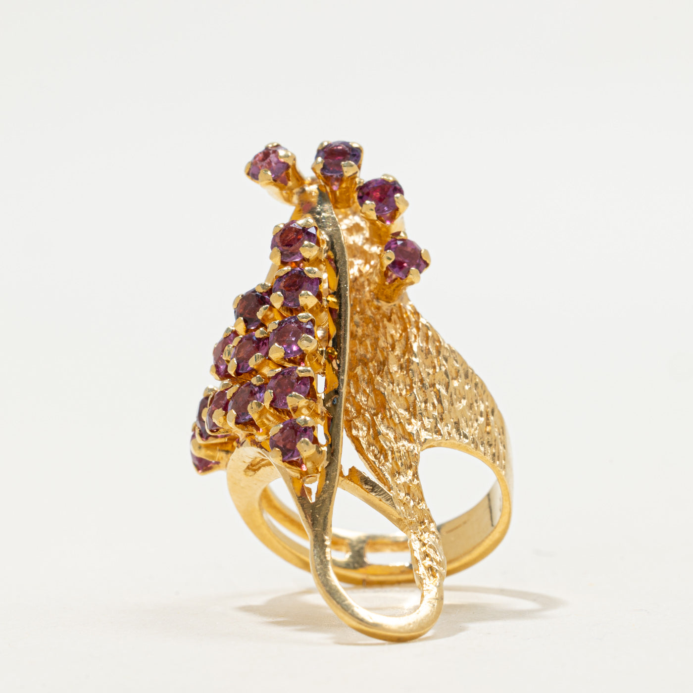 Ruby Cluster Textured Cocktail Ring | 2.00ctw | SZ 5 |