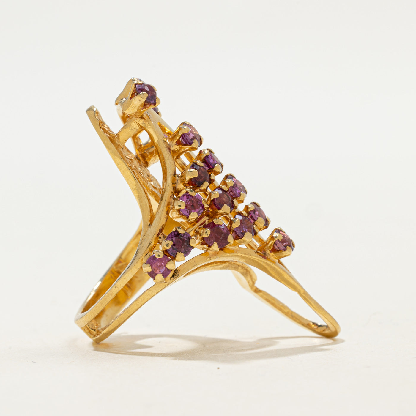 Ruby Cluster Textured Cocktail Ring | 2.00ctw | SZ 5 |