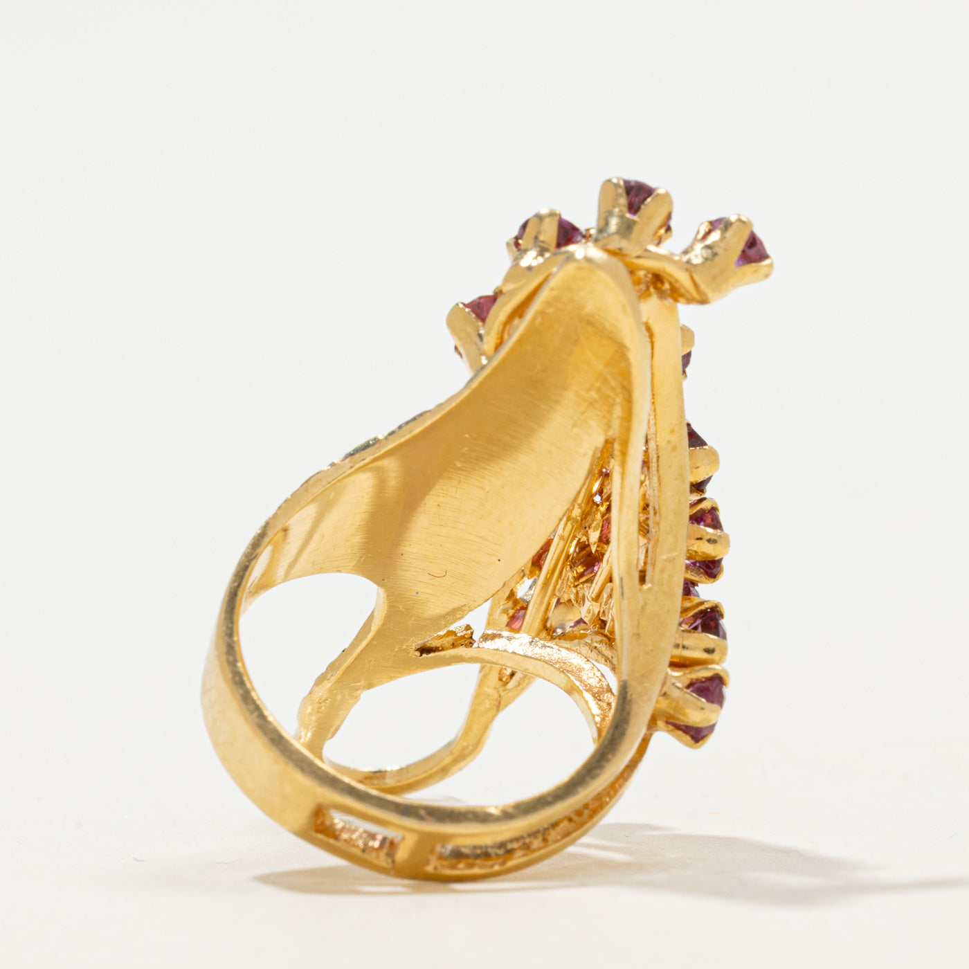 Ruby Cluster Textured Cocktail Ring | 2.00ctw | SZ 5 |