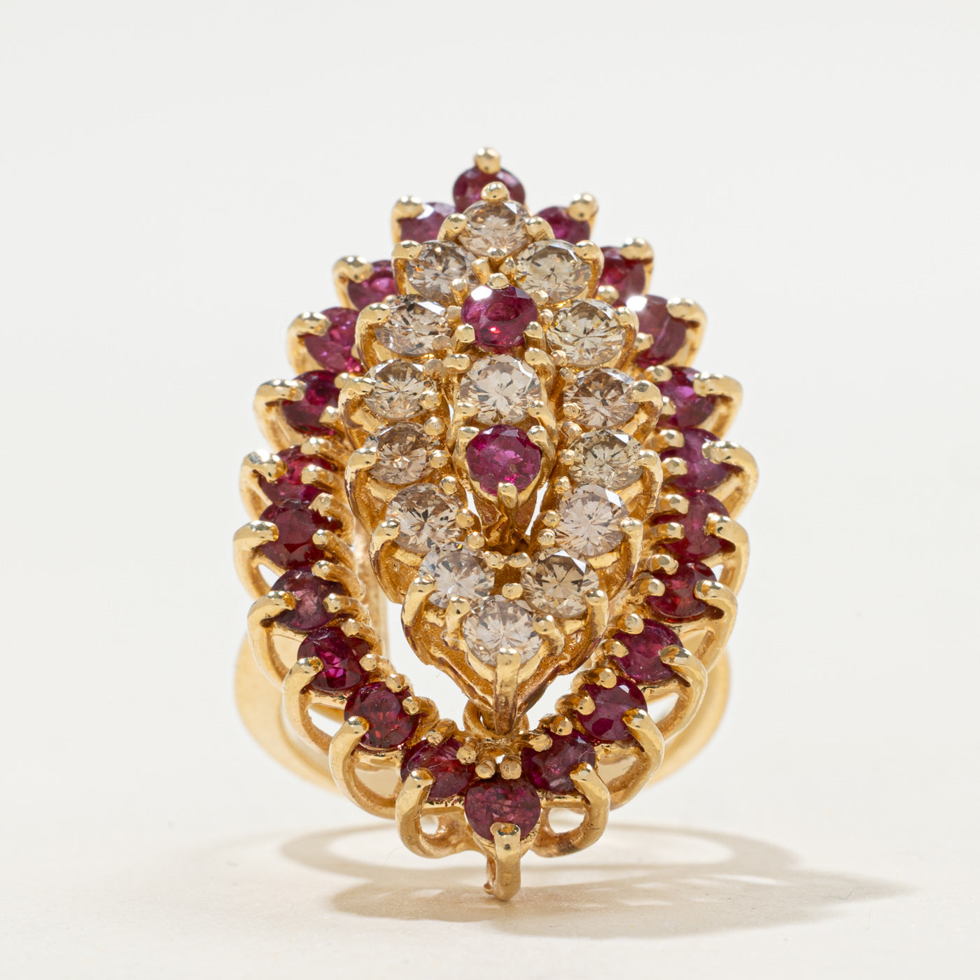 Marquise Shaped Cage Raised Cocktail 14k Ring | 2.92 ctw, 1.69ctw | Sz 6