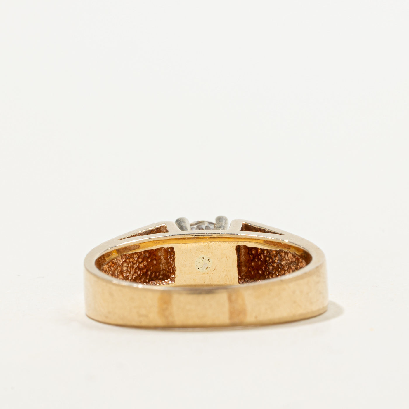 Wide Band Solitaire Diamond Ring | 0.38ct | SZ 8 |
