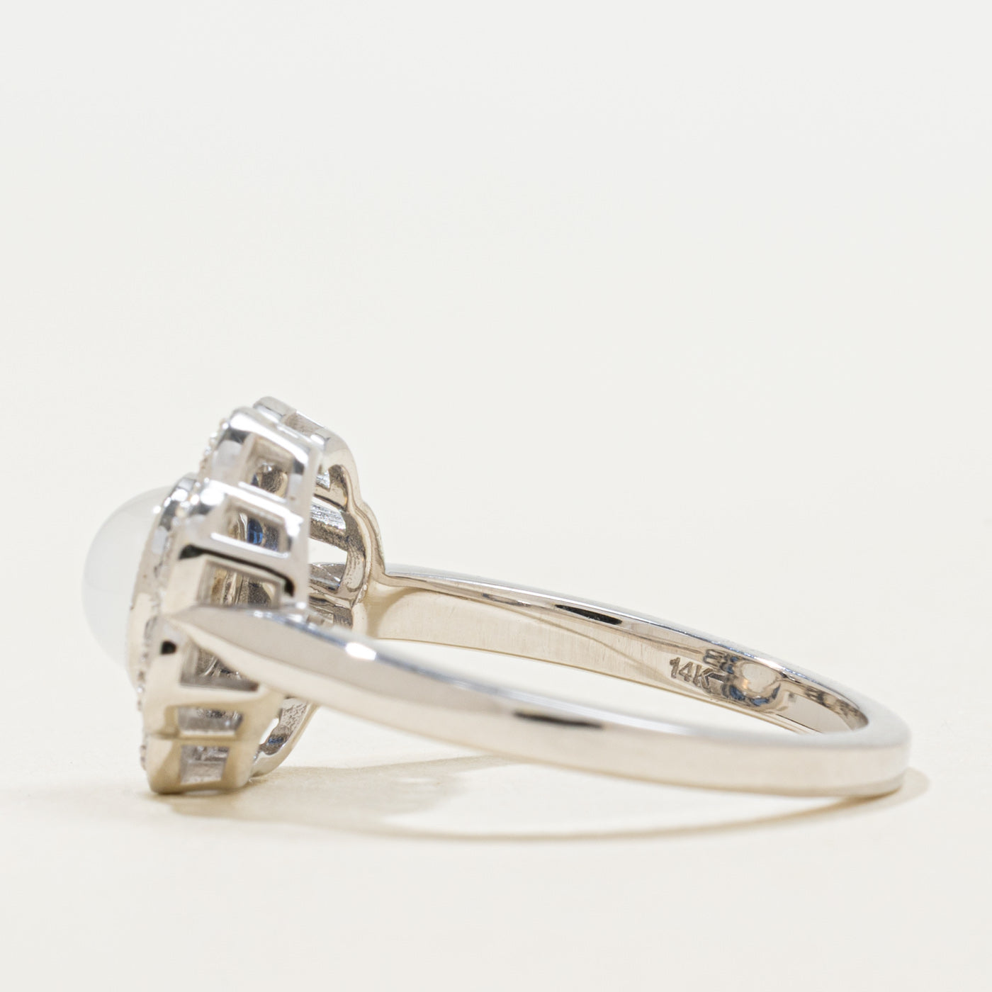 '100 Ways' Art Deco Inspired Moonstone, Sapphire & Diamond Ring | 1.40ctw, 0.10ctw | SZ 6.75 |