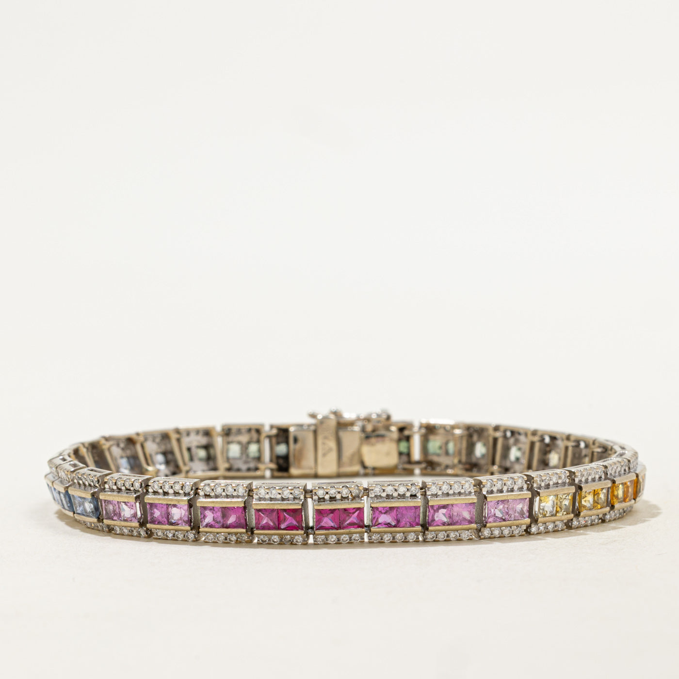 Rainbow Sapphire Gemstone Bracelet | 9.00ctw, 1.28ctw | 7.75" |