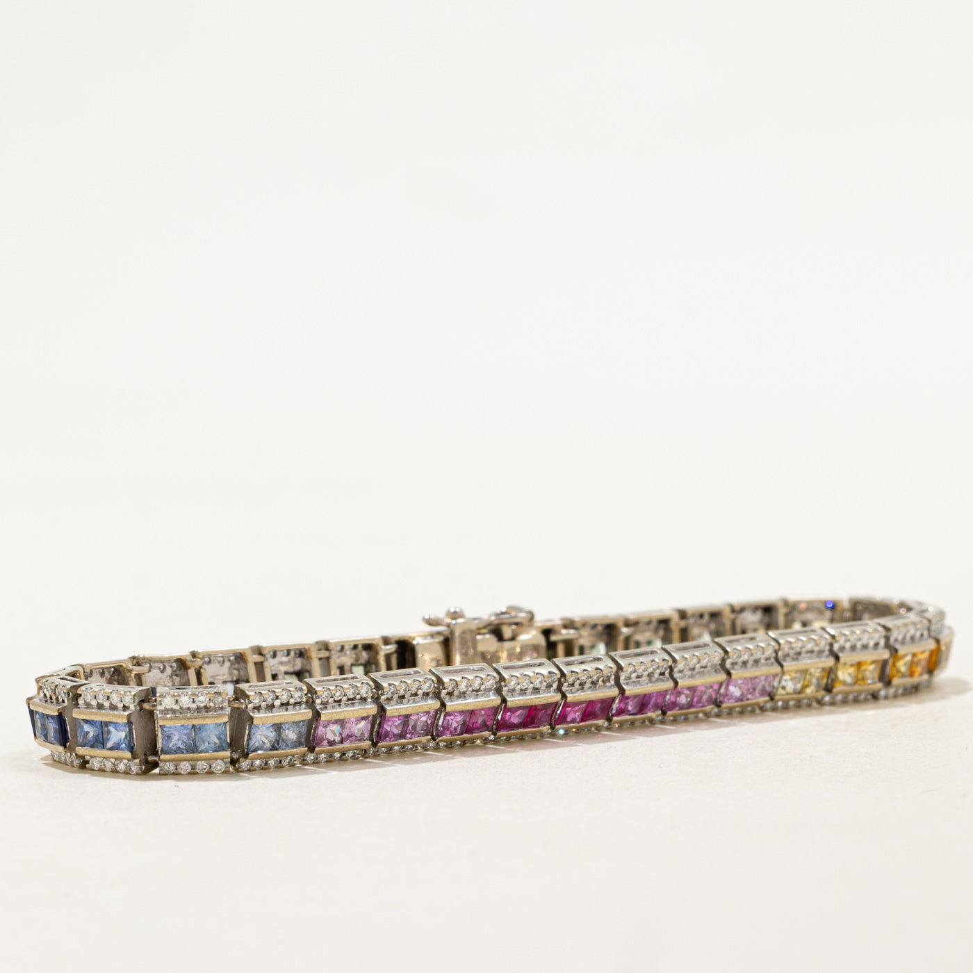 Rainbow Sapphire Gemstone Bracelet | 9.00ctw, 1.28ctw | 7.75" |