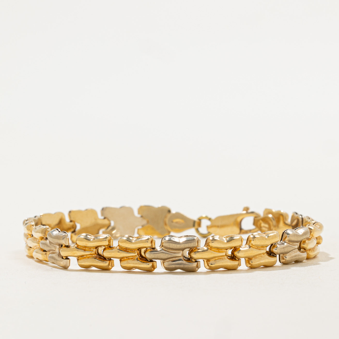 Two Tone Gold Modified Panther Link Bracelet | 7.5" |