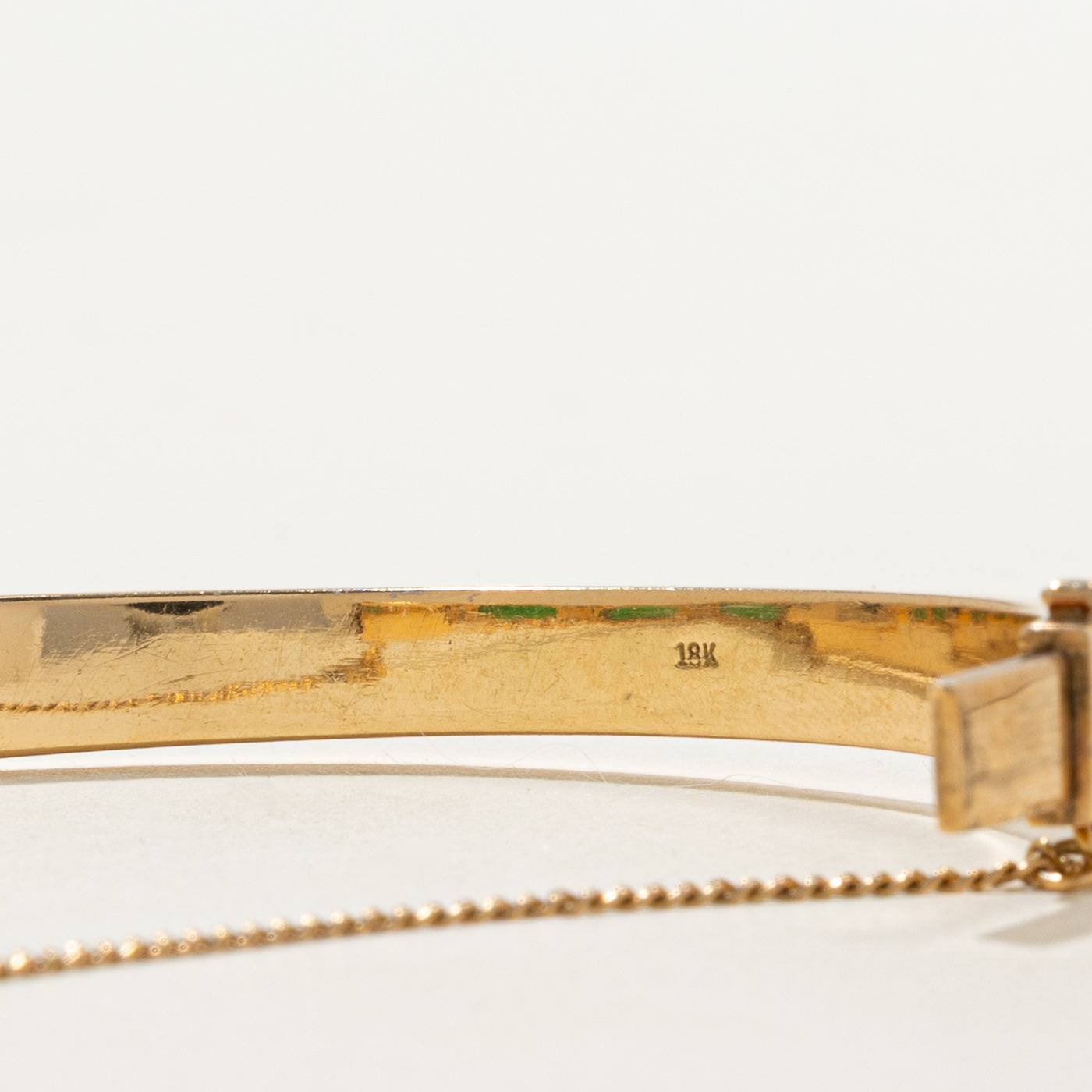 Jadeite & Diamond Bangle Bracelet | 5.00ctw, 0.05ctw | 6" |