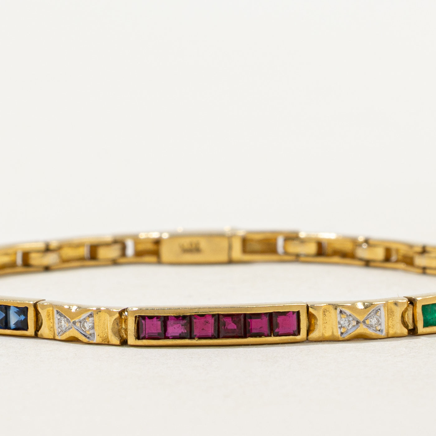 Channel Set Multi Gemstone Bracelet | 1.25ctw, 0.02ctw | 7.25" |