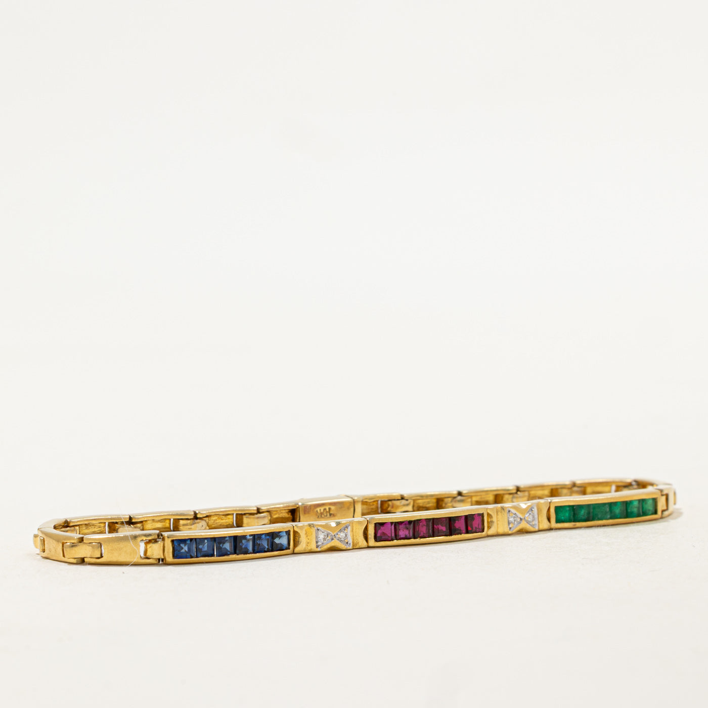 Channel Set Multi Gemstone Bracelet | 1.25ctw, 0.02ctw | 7.25" |