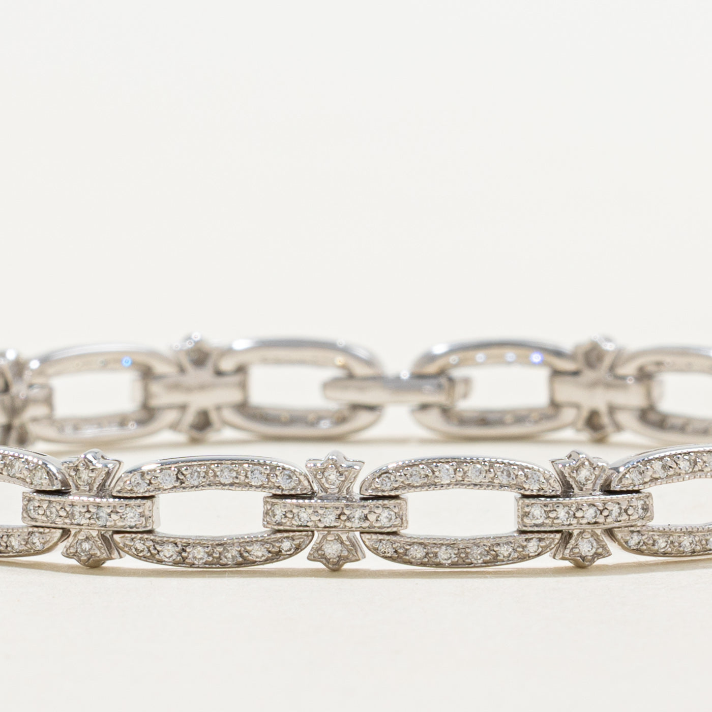 '100 Ways' Art Deco Inspired Diamond Oval Link Bracelet | 2.36ctw | 7" |