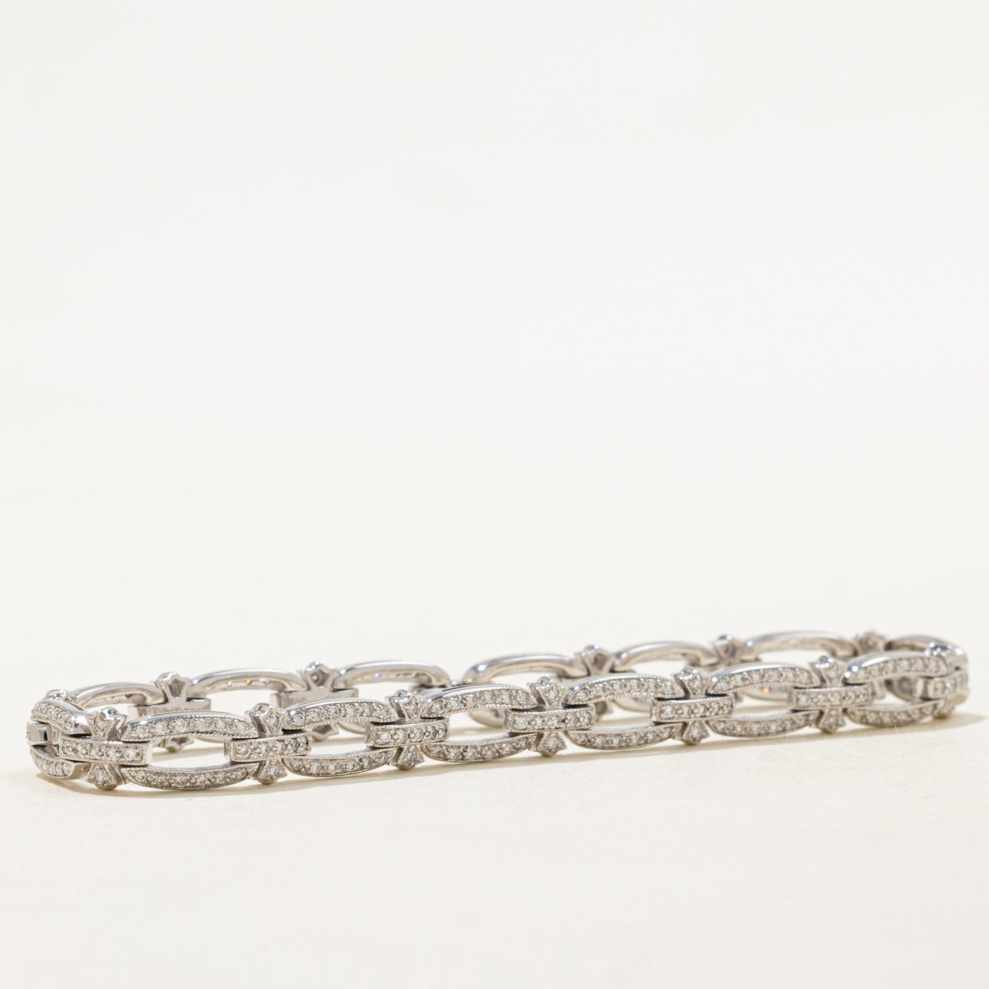 '100 Ways' Art Deco Inspired Diamond Oval Link Bracelet | 2.36ctw | 7" |