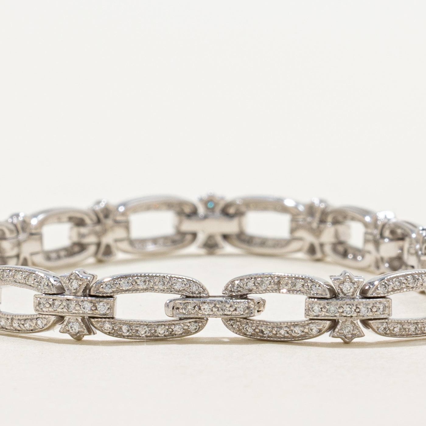 '100 Ways' Art Deco Inspired Diamond Oval Link Bracelet | 2.36ctw | 7" |