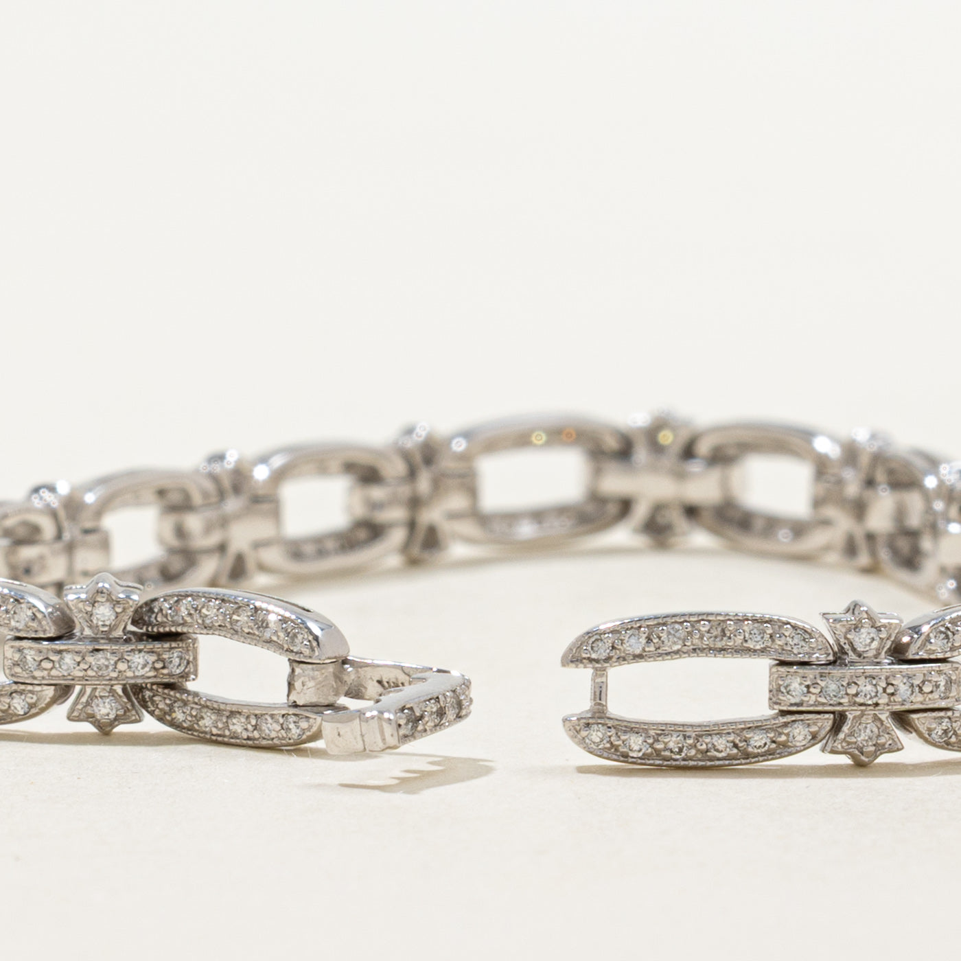 '100 Ways' Art Deco Inspired Diamond Oval Link Bracelet | 2.36ctw | 7" |