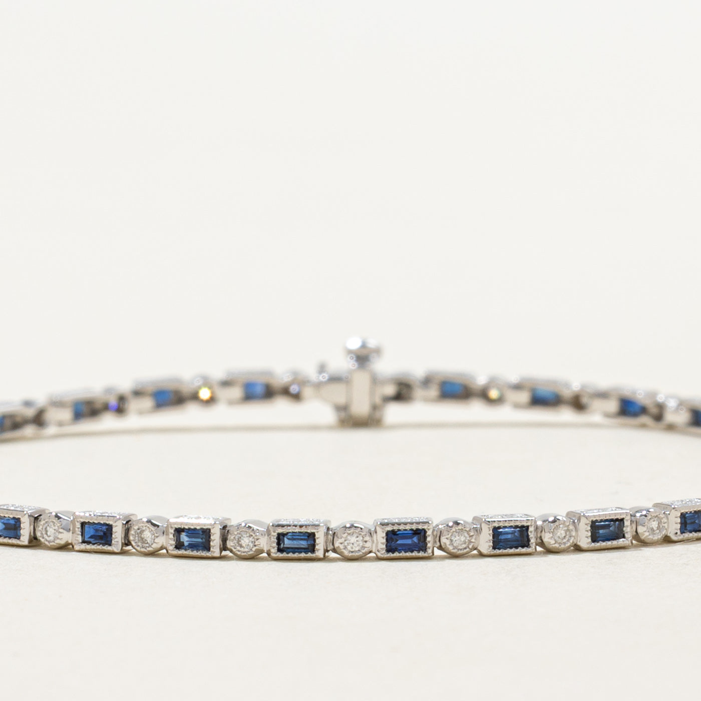 '100 Ways' Art Deco Inspired Sapphire & Diamond Gemstone Bracelet | 0.95ctw, 0.22ctw | 7" |