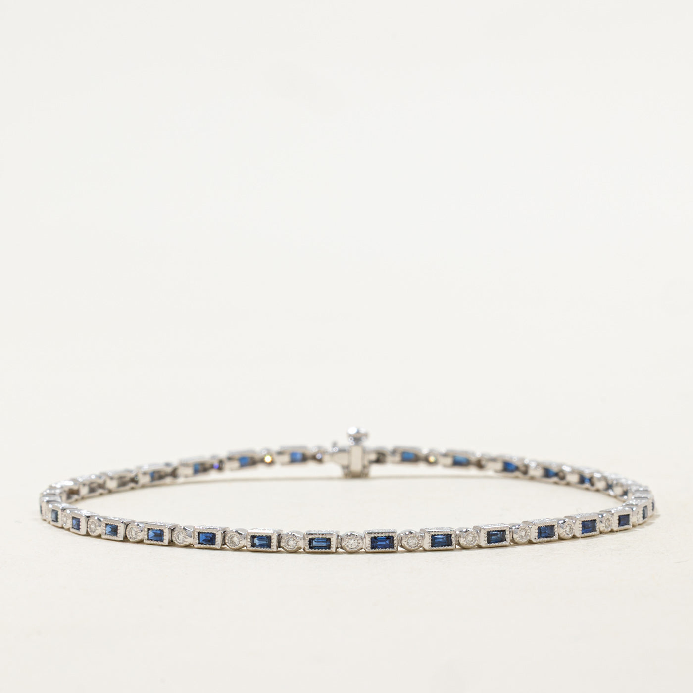 '100 Ways' Art Deco Inspired Sapphire & Diamond Gemstone Bracelet | 0.95ctw, 0.22ctw | 7" |