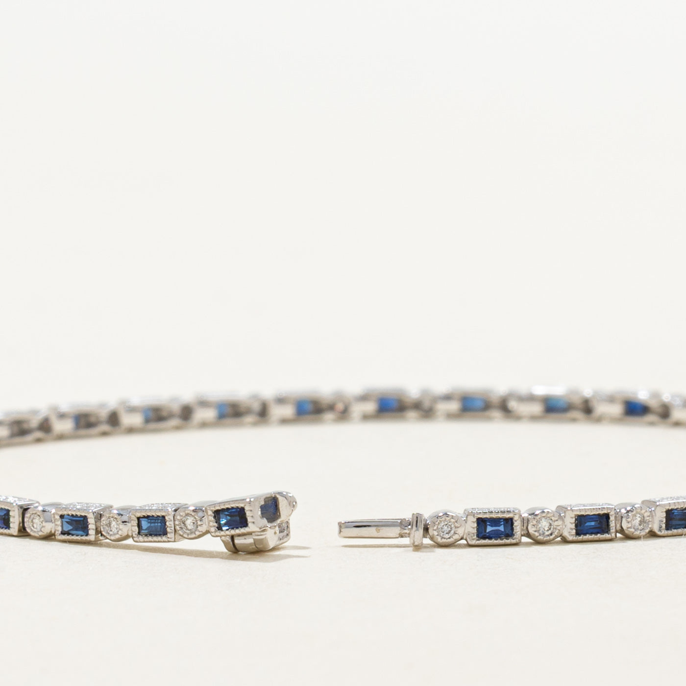 '100 Ways' Art Deco Inspired Sapphire & Diamond Gemstone Bracelet | 0.95ctw, 0.22ctw | 7" |
