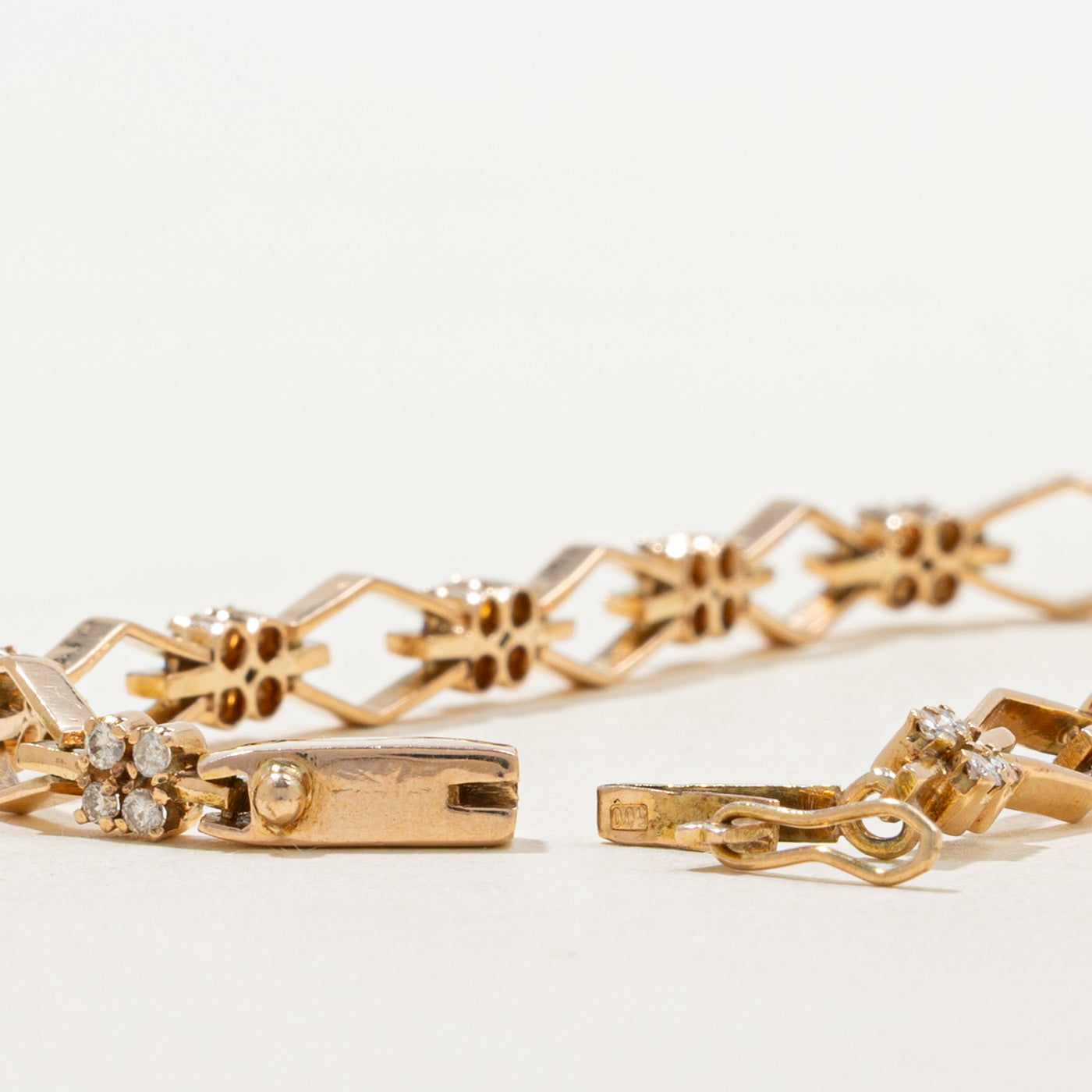 Diamond Cluster Geometric Link Bracelet | 1.00ctw | 7" |