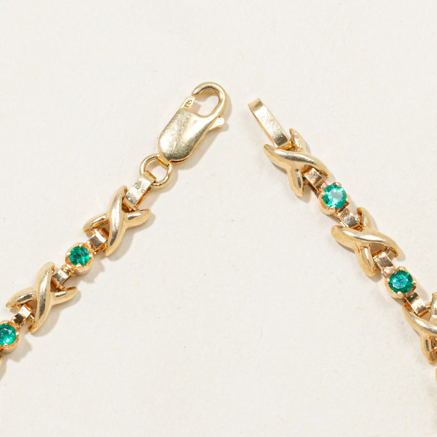 Emerald X Link Gemstone Bracelet | 0.88ctw | 6.75" |