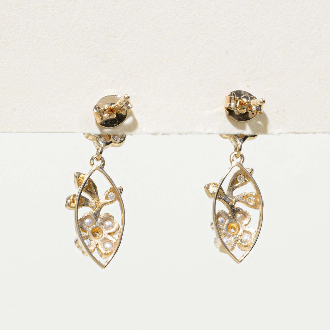 '100 Ways' Art Nouveau Inspired Emerald and Pearl Earrings