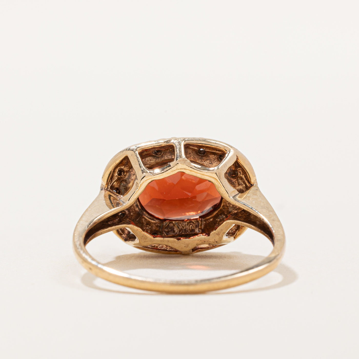 Garnet & Diamond Halo Set Cocktail Ring | 2.50ct, 0.08ctw | SZ 6 |