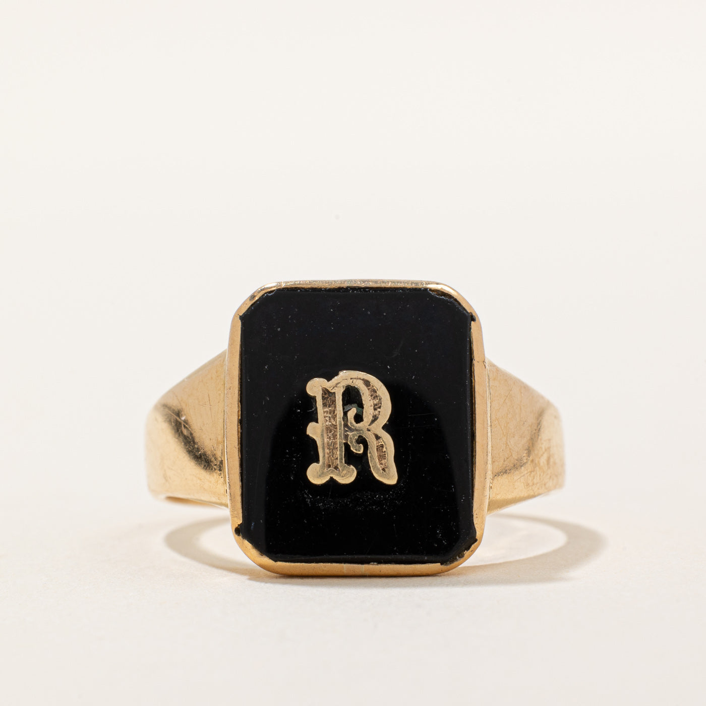Onyx 'R' Initial Ring | 2.35ct | SZ 10.25 |