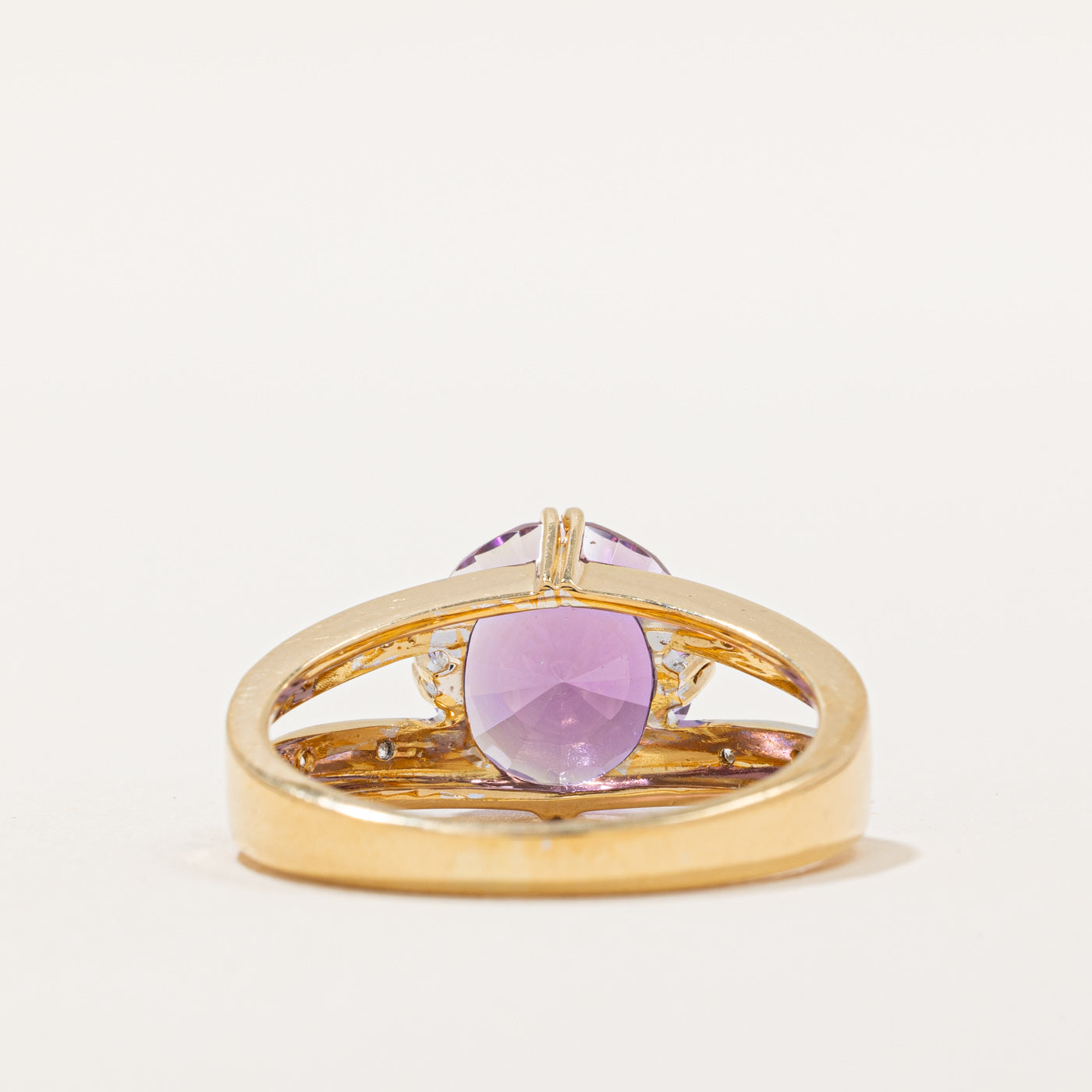 Amethyst & Diamond Cocktail Ring | 5.00ct, 0.04ctw | SZ 9 |