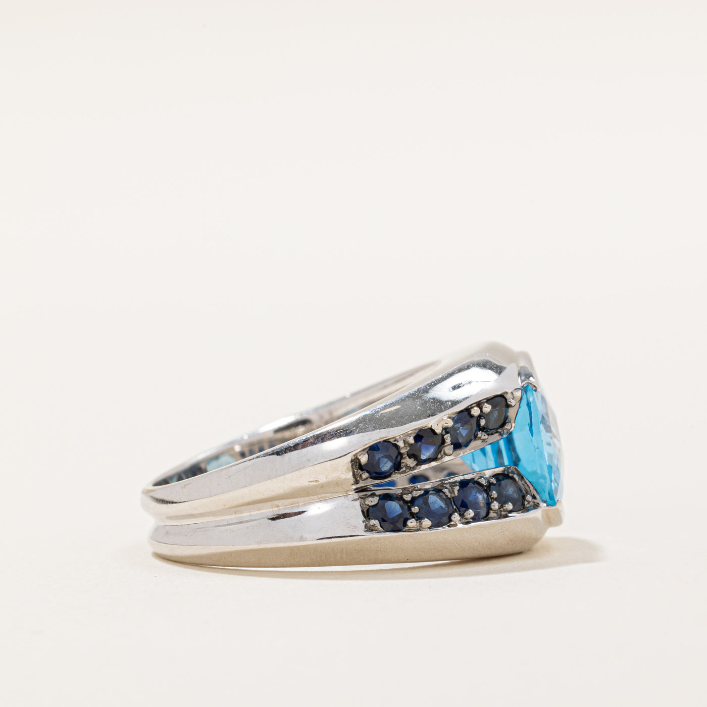 Topaz & Sapphire Cocktail Ring | 6.75ct, 1.12ctw | SZ 9 |