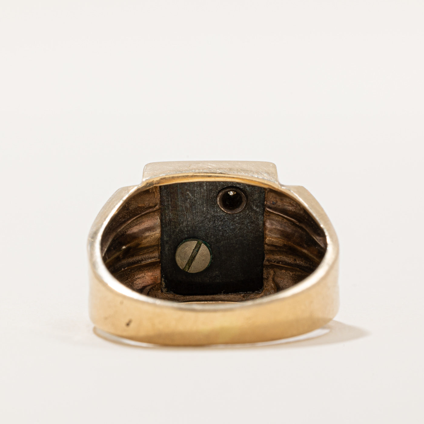 C' Initial Hematite & Diamond Ring | 9.00ct, 0.02ct | SZ 8.25 |