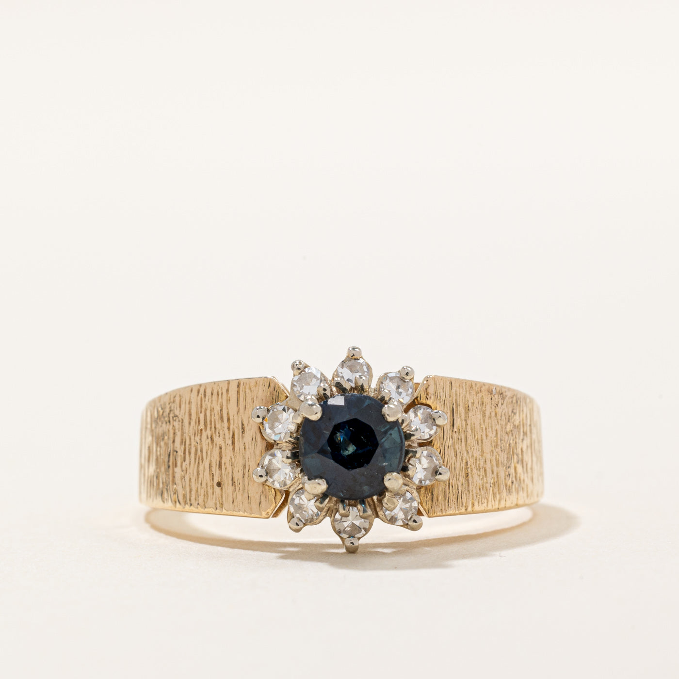 Blue Sapphire & Diamond Halo Ring | 0.70ct, 0.20ctw | SZ 6.5 |