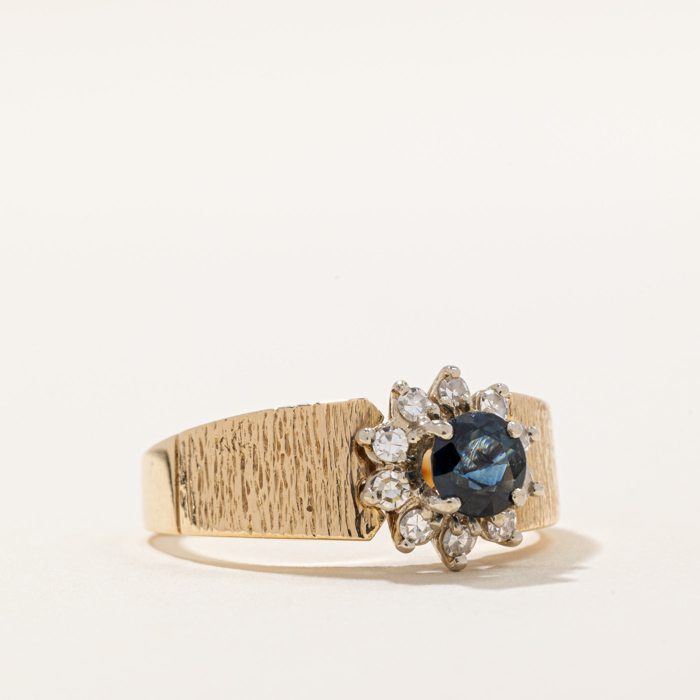 Blue Sapphire & Diamond Halo Ring | 0.70ct, 0.20ctw | SZ 6.5 |