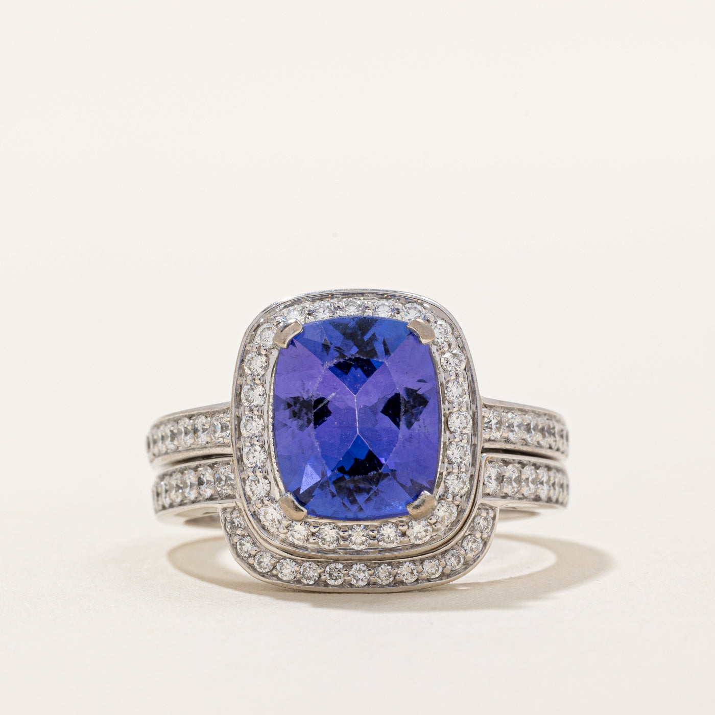 Tanzanite & Diamond Wedding Ring Set | 2.85ct, 0.50ctw | SZ 7.5 |