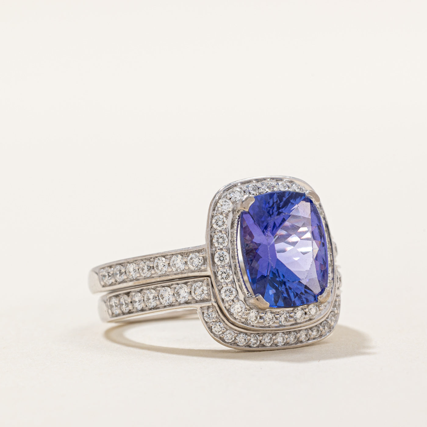 Tanzanite & Diamond Wedding Ring Set | 2.85ct, 0.50ctw | SZ 7.5 |
