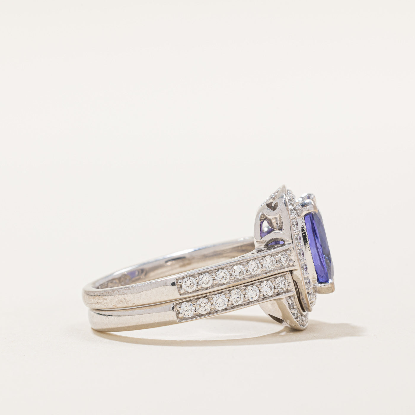Tanzanite & Diamond Wedding Ring Set | 2.85ct, 0.50ctw | SZ 7.5 |