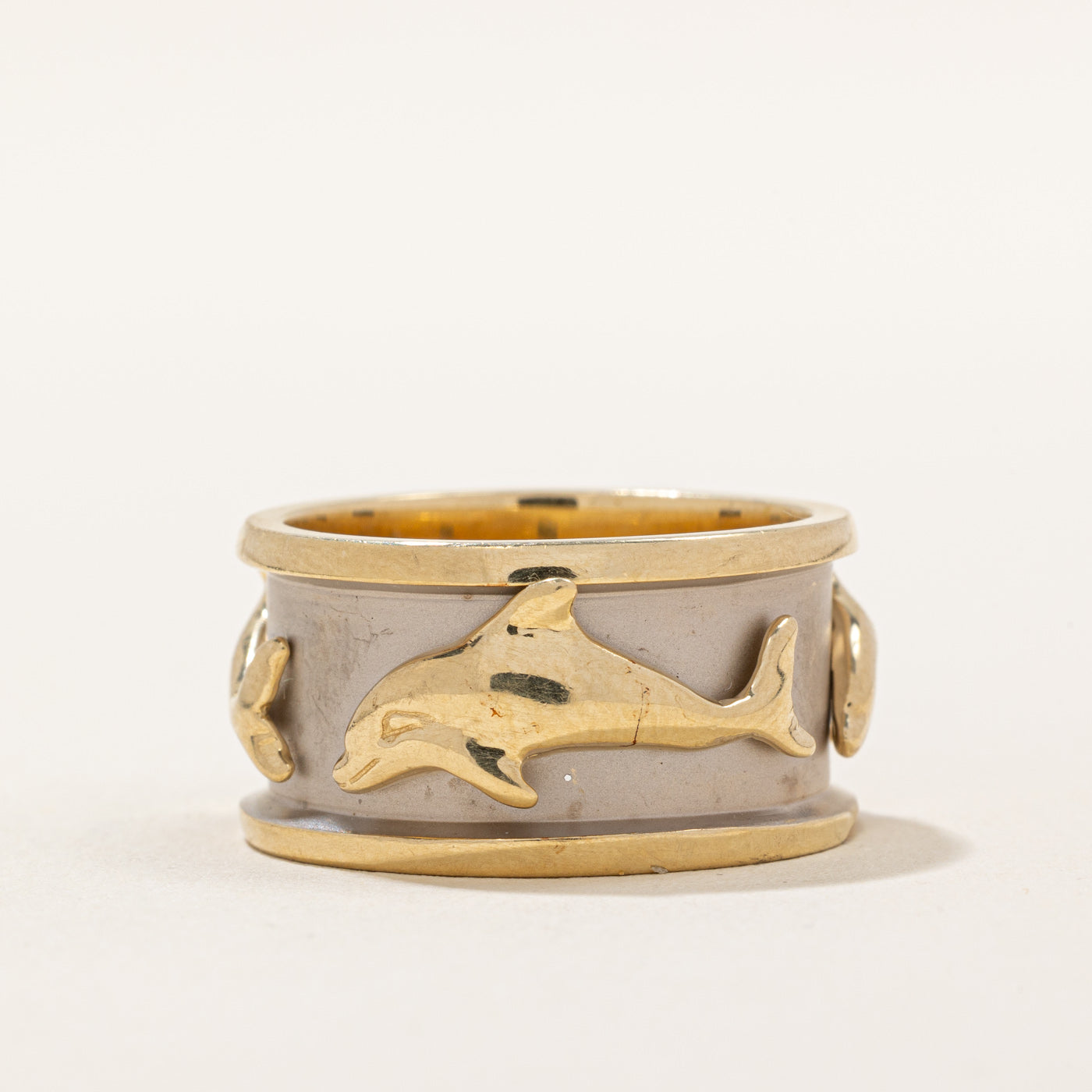 14k Yellow Gold Dolphin Ring | SZ 8.5 |